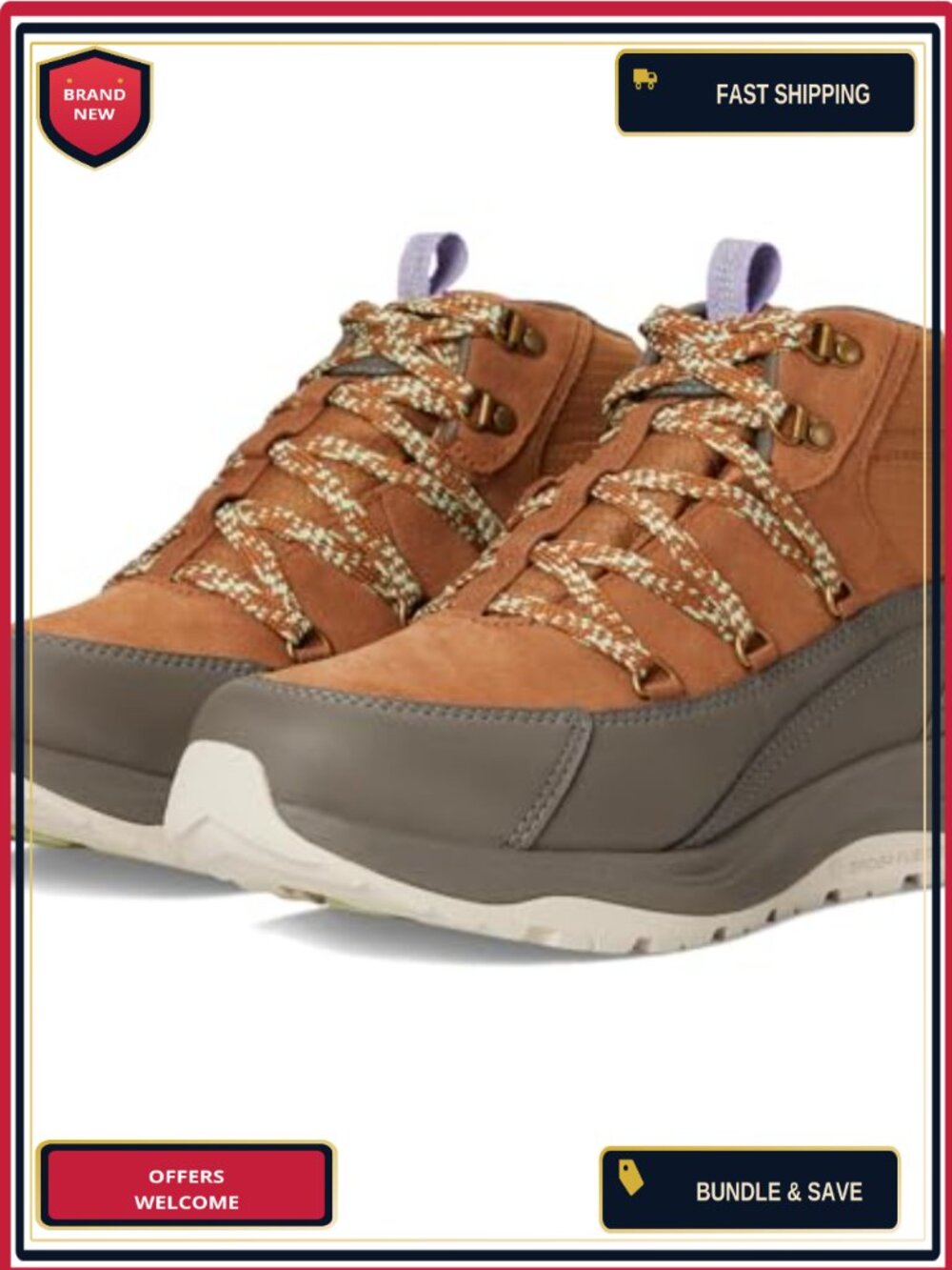 Women's Hiking Boots Leather Suede Waterproof Insulated Lace-Up Ankle